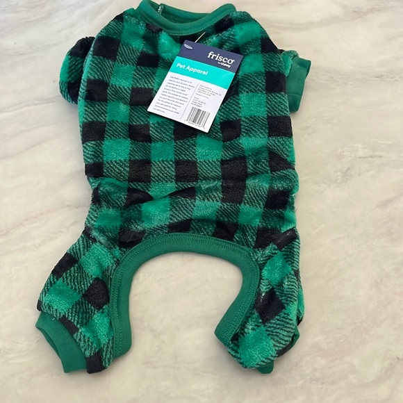 Frisco Dog Plush Cozy Fleeze PJs. Green Plaid. Small NWT! - Picture 1 of 5